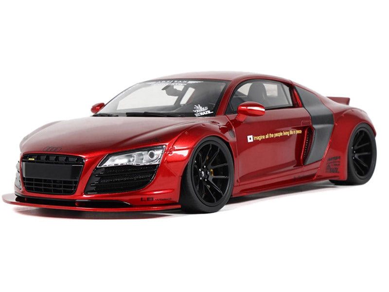 2022 Audi R8 "LB Works" Red Metallic 1/18 Model Car by GT Spirit