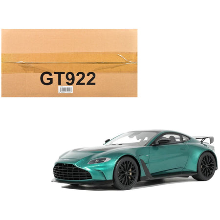 2023 Aston Martin Vantage V12 British Racing Green with Black Hood and Top 1/18 Model Car by GT Spirit