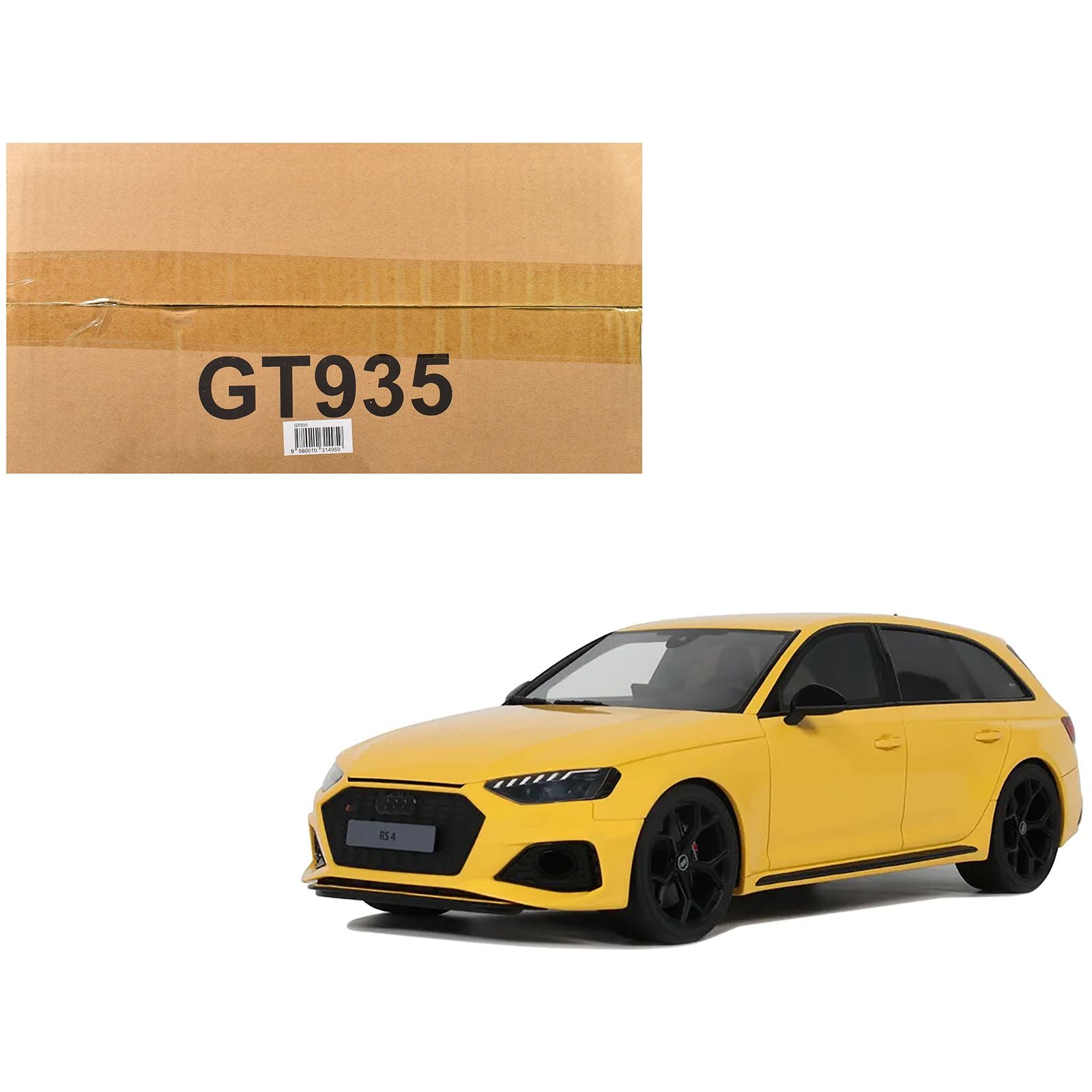 2024 Audi RS 4 "25th Anniversary" Yellow 1/18 Model Car by GT Spirit
