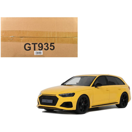 2024 Audi RS 4 "25th Anniversary" Yellow 1/18 Model Car by GT Spirit