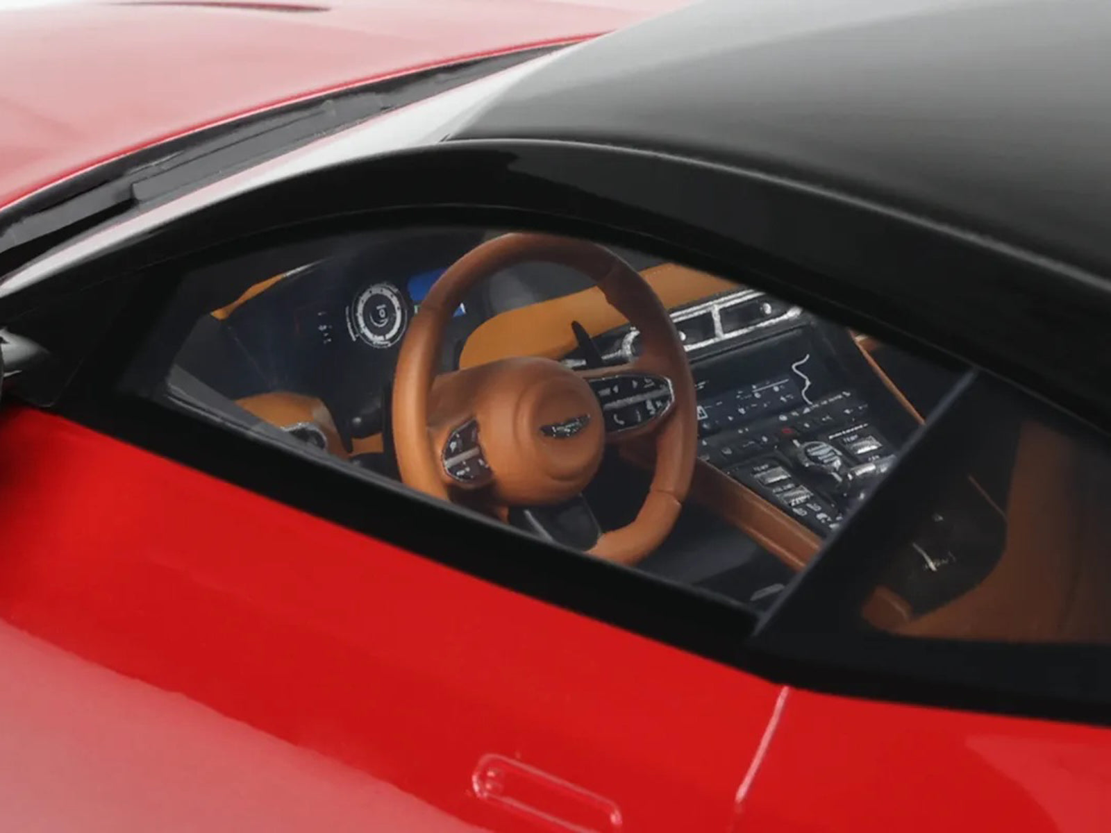 Aston Martin GT936-3__22537 red car interior with tan leather steering wheel