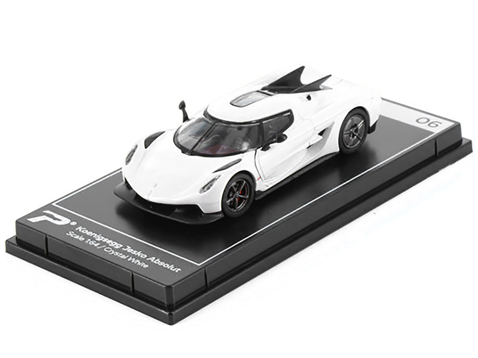 Koenigsegg Jesko Absolut Crystal White Metallic "Hypercar League Collection" 1/64 Diecast Model Car by PosterCars