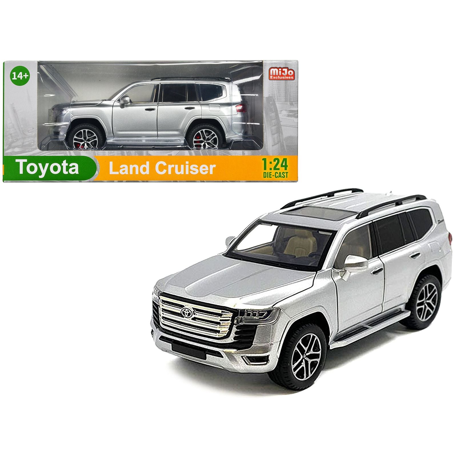 Toyota Land Cruiser Silver Metallic with Sun Roof 1/24 Diecast Model Car