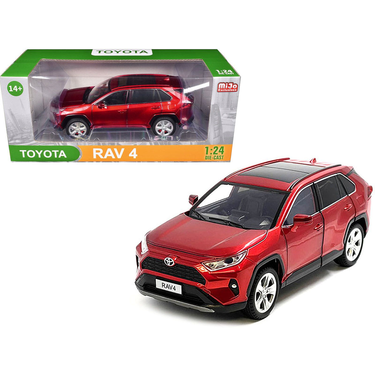 Toyota Rav4 Hybrid XLE Red Metallic with Sunroof 1/24 Diecast Model Car