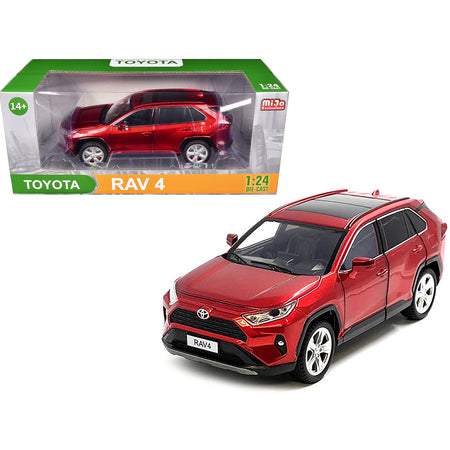Toyota Rav4 Hybrid XLE Red Metallic with Sunroof 1/24 Diecast Model Car