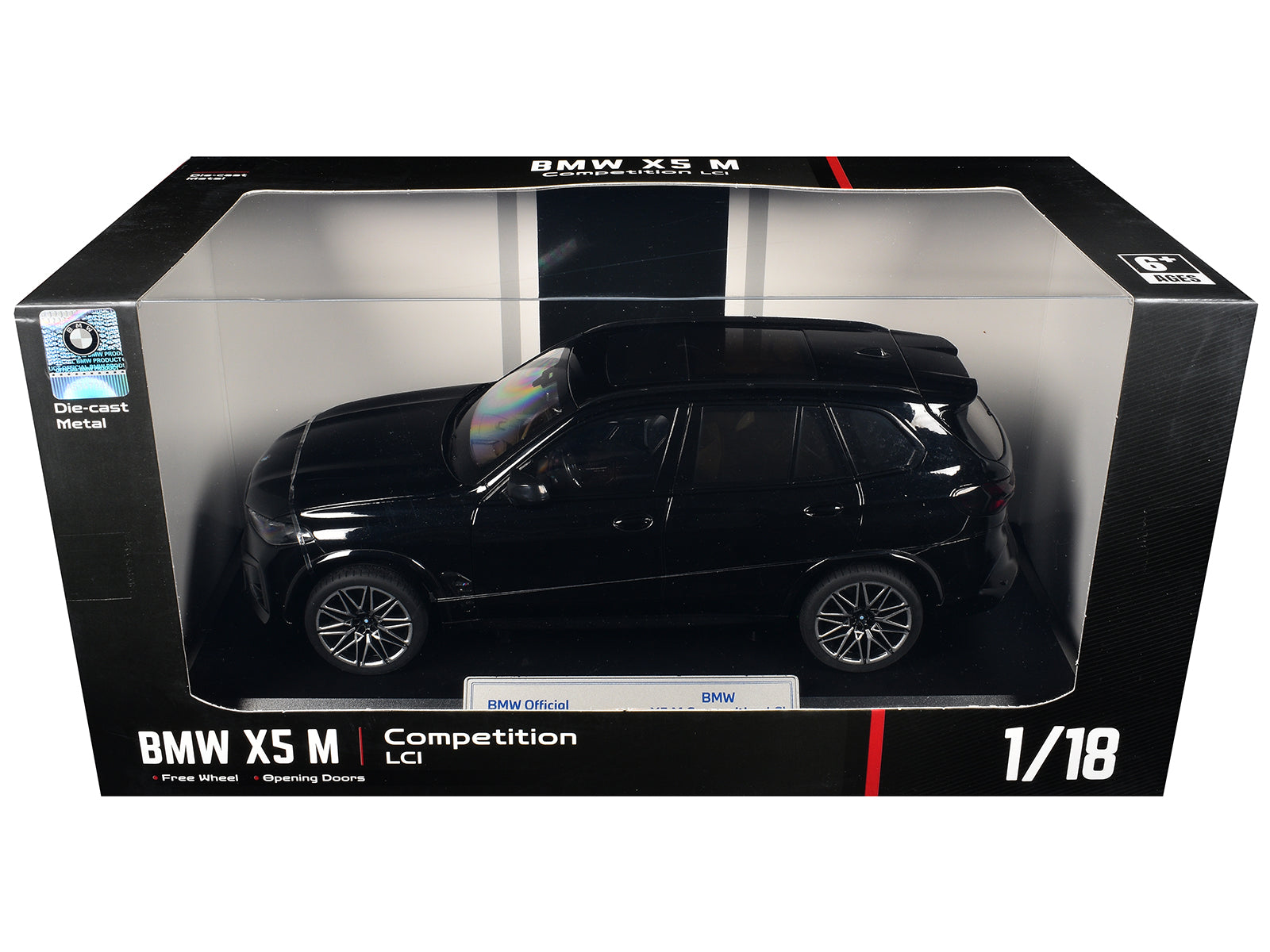 BMW X5 M Competition LCI Black Metallic with Moonroof 1/18 Diecast Model Car by Heimanba