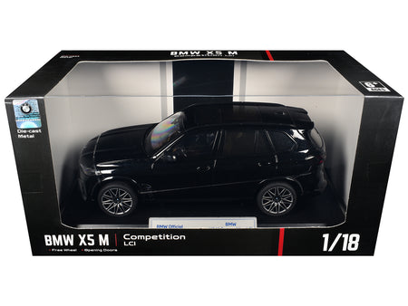 BMW X5 M Competition LCI Black Metallic with Moonroof 1/18 Diecast Model Car by Heimanba