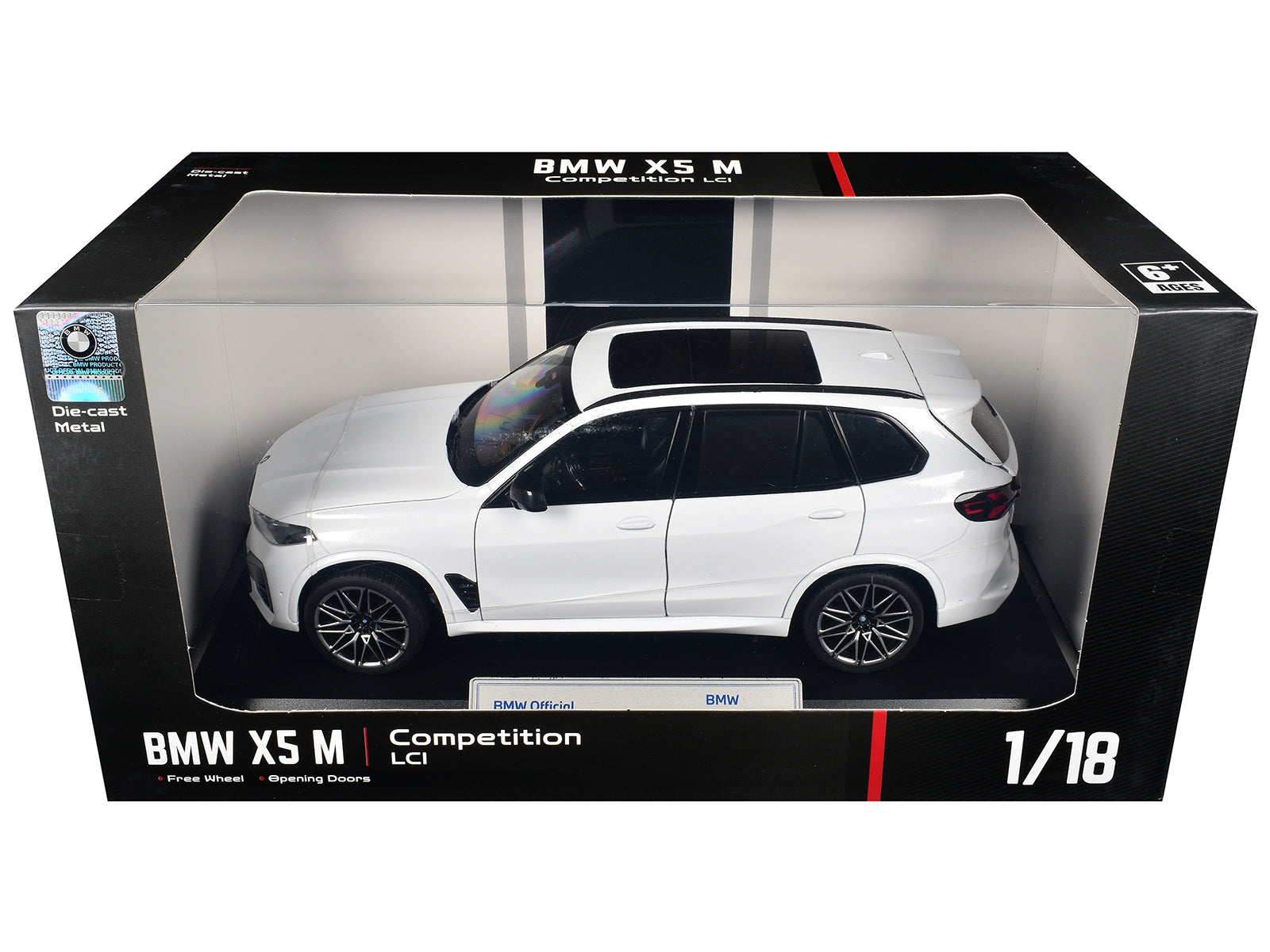 BMW X5 M Competition LCI White Metallic with Moonroof 1/18 Diecast Model Car by Heimanba