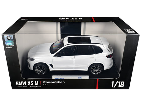BMW X5 M Competition LCI White Metallic with Moonroof 1/18 Diecast Model Car by Heimanba