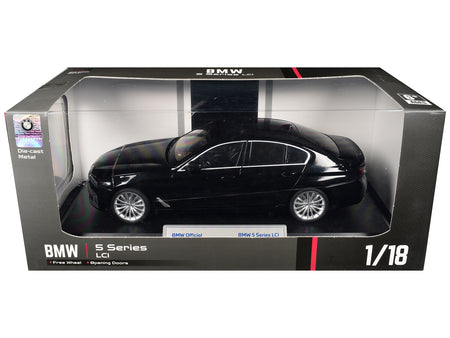 BMW 5 Series LCI Black Metallic with Moonroof 1/18 Diecast Model Car by Heimanba