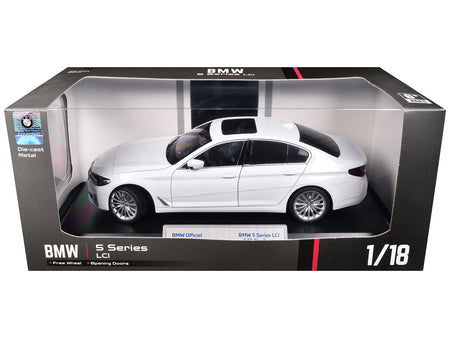 BMW 5 Series LCI White Metallic with Moonroof 1/18 Diecast Model Car by Heimanba