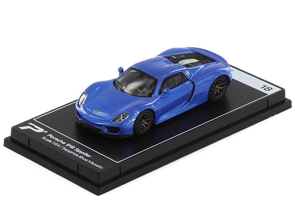 Porsche 918 Spyder Sapphire Blue Metallic "Hypercar League Collection" 1/64 Diecast Model Car by PosterCars