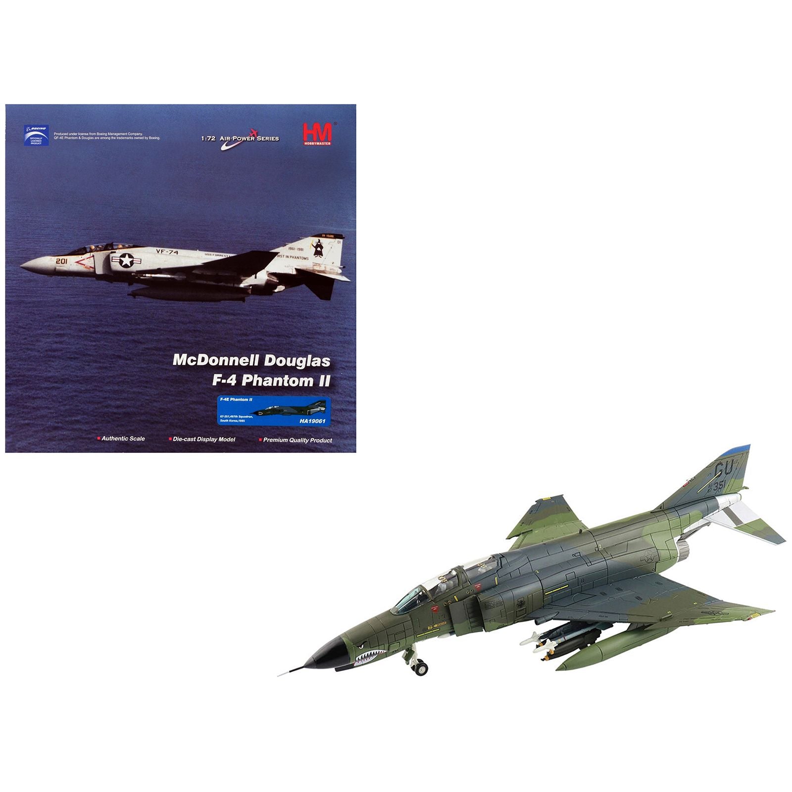 McDonnell Douglas F-4E Phantom II Fighter-Bomber Aircraft "497th Squadron South Korea" (1985) United States Air Force "Air Power Series" 1/72 Diecast Model by Hobby Master