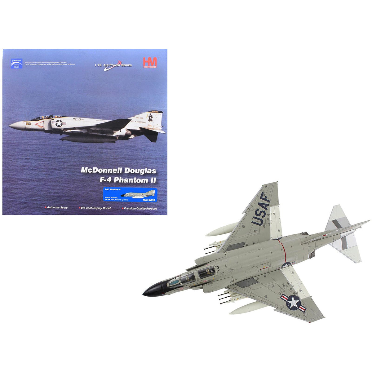 McDonnell Douglas F-4C Phantom II Fighter-Bomber Aircraft "433rd TFS 8th TFW Ubon Thailand" (1966) United States Air Force "Air Power Series" 1/72 Diecast Model by Hobby Master