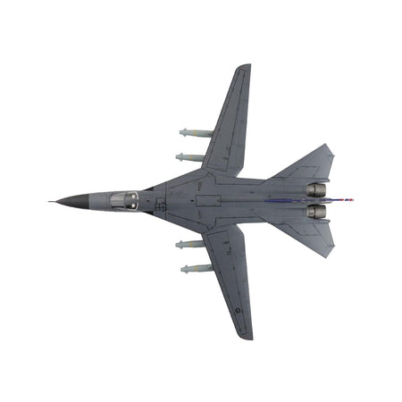 HA3033-4__52990 Top-down view of a gray jet fighter plane