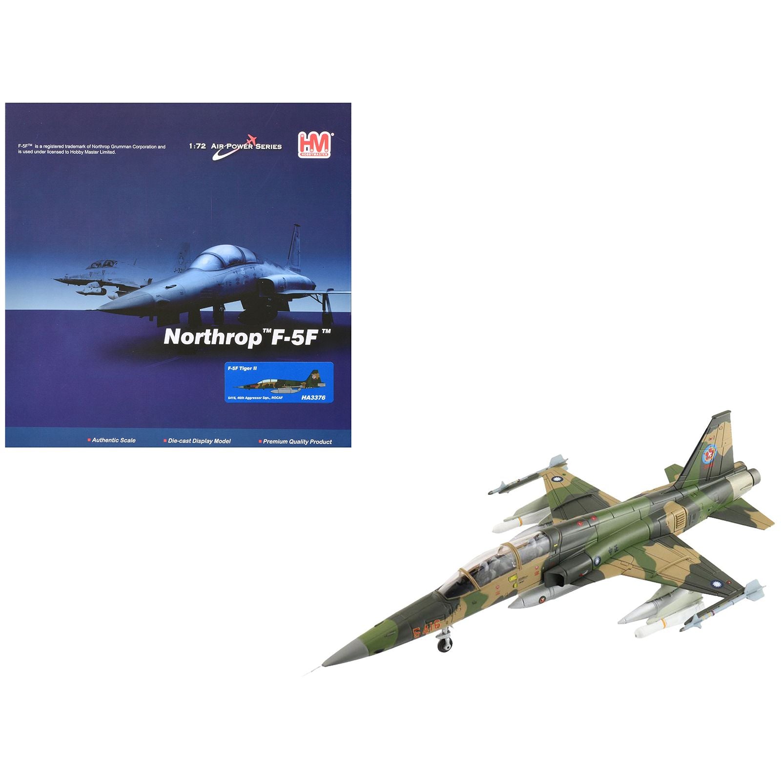 Northrop F-5F Tiger II Aircraft "46th Aggressor Squadron 7th Flight Training Wing" Republic of China Air Force "Air Power Series" 1/72 Diecast Model by Hobby Master
