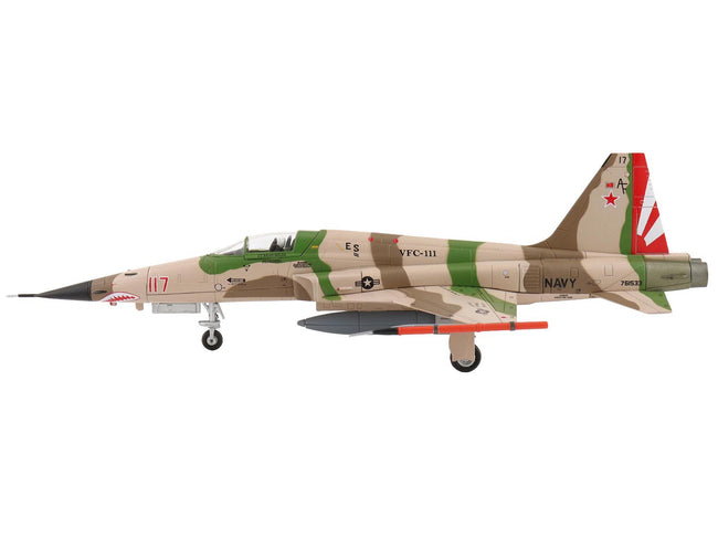 Northrop F-5N Tiger II Aircraft "Red 117 761533 Adversary Fighter VFC-111 Sundowners" United States Navy "Air Power Series" 1/72 Diecast Model by Hobby Master