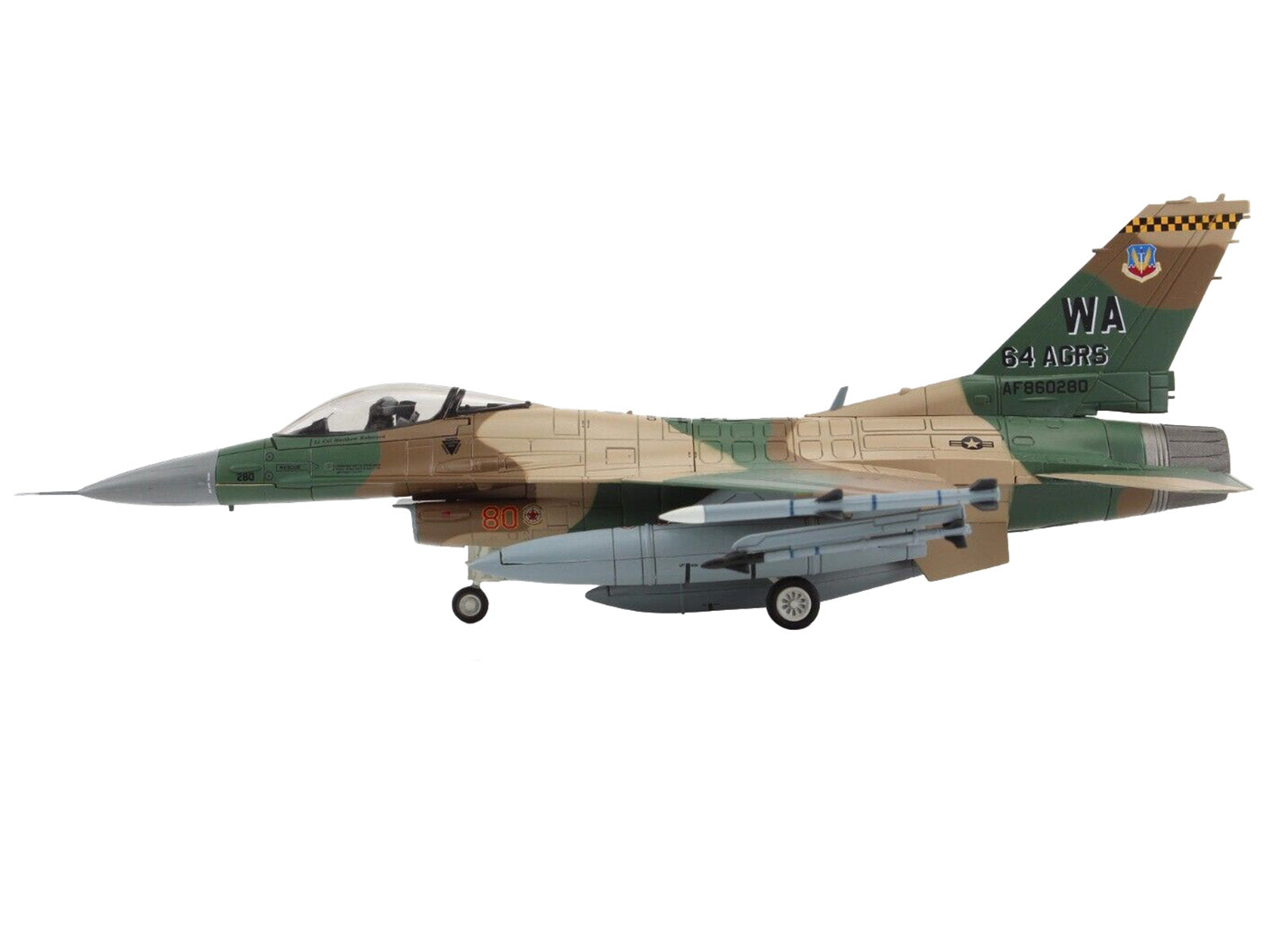 Lockheed F-16C Fighting Falcon Fighter Aircraft "Lizard 64th Aggressor Squadron Commander" (2009-2010) United States Air Force "Air Power Series" 1/72 Diecast Model by Hobby Master