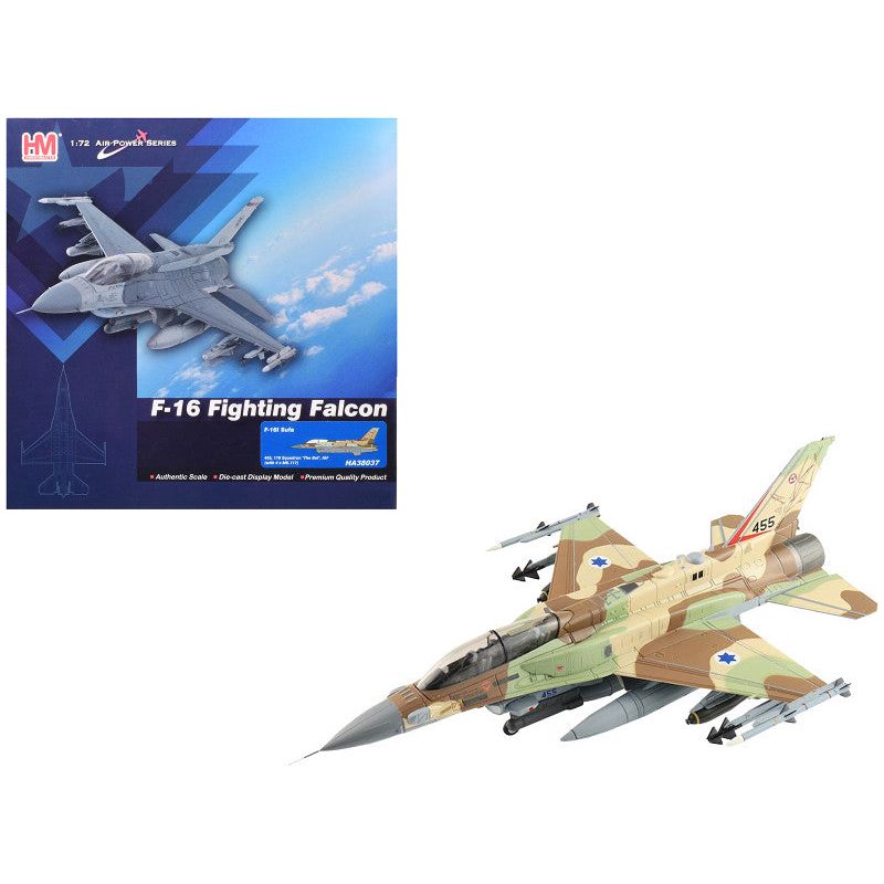 Lockheed F-16I Fighting Falcon Fighter Aircraft "455 Sufa 119 Squadron The Bat" Israeli Air Force "Air Power Series" 1/72 Diecast Model by Hobby Master