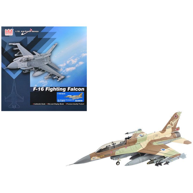 Lockheed F-16D Fighting Falcon Fighter Aircraft "628 Barak 105 Squadron The Scorpion" Israeli Air Force "Air Power Series" 1/72 Diecast Model by Hobby Master