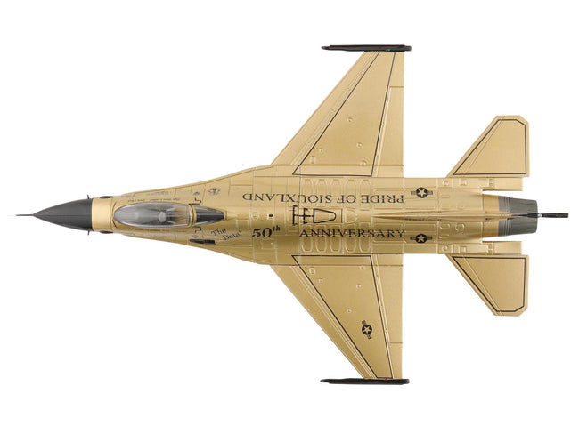 Lockheed F-16A Fighting Falcon Fighter Aircraft "85-1565 Golden Bat Viper 185 ARW Iowa ANG Squadron 50th Anniversary" (2022) United States Air Force "Air Power Series" 1/72 Diecast Model by Hobby Master