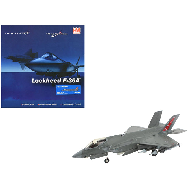 Lockheed Martin F-35A Lightning II Aircraft "Red Tail 187th Fighter Wing Alabama Air National Guard" (2024) United States Air Force "Air Power Series" 1/72 Diecast Model by Hobby Master