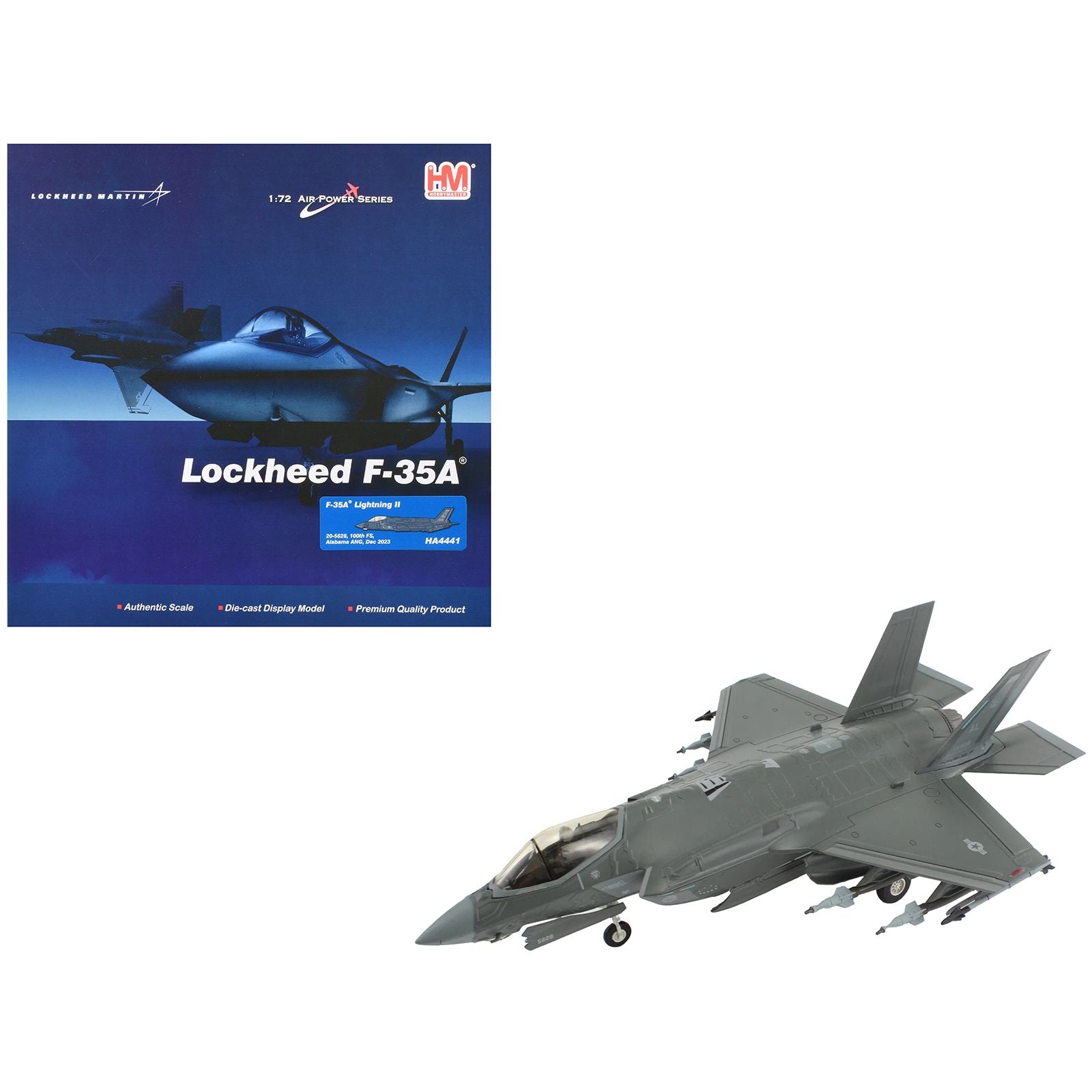 Lockheed Martin F-35A Lightning II Aircraft "100th Fighter Squadron Alabama Air National Guard" (2023) United States Air Force "Air Power Series" 1/72 Diecast Model by Hobby Master
