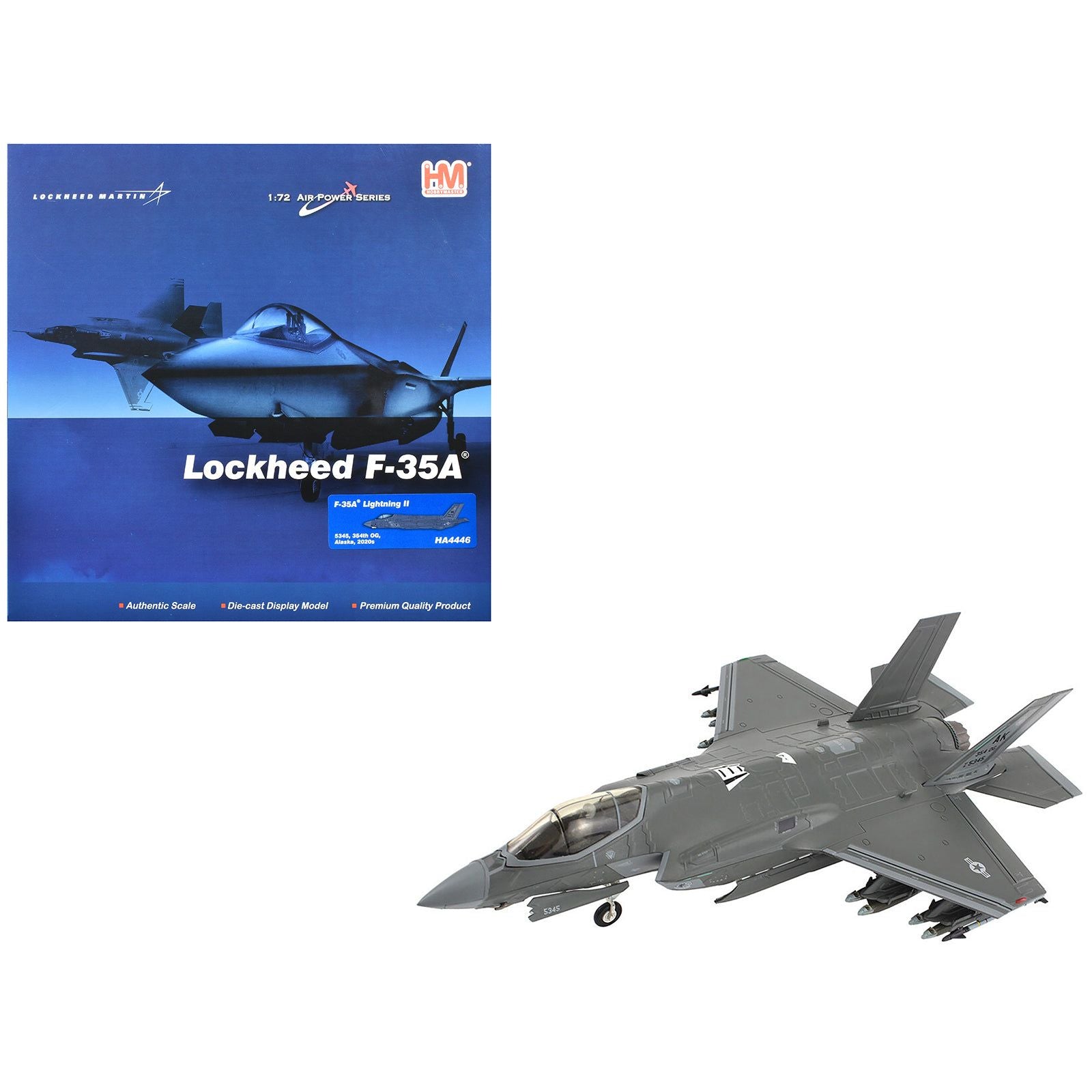 Lockheed Martin F-35A Lightning II Aircraft "5345 354th Operations Group Eielson Air Force Base Alaska" (2020s) United States Air Force "Air Power Series" 1/72 Diecast Model by Hobby Master