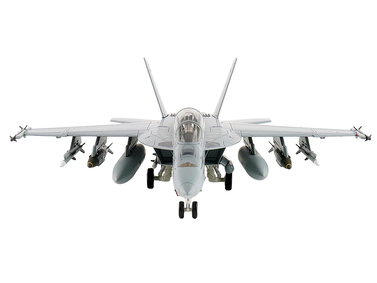 Front view of a fighter jet