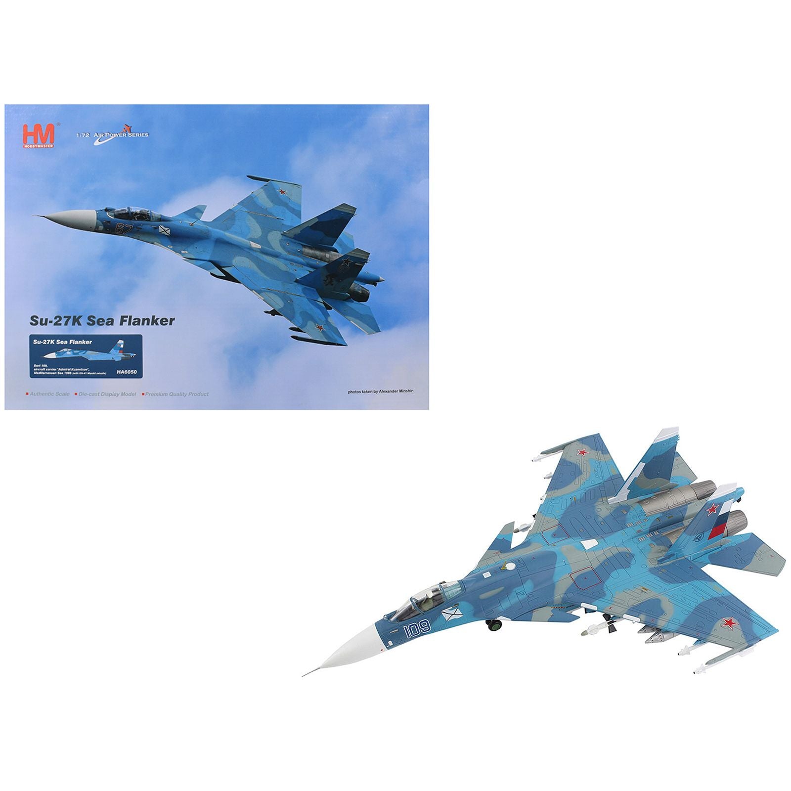Sukhoi Su-27K Sea Flanker Fighter Aircraft "Aircraft Carrier Admiral Kuznetsov Mediterranean Sea" (1996) Russian Navy "Air Power Series" 1/72 Diecast Model by Hobby Master