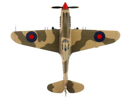 Overhead view of a WWII fighter plane