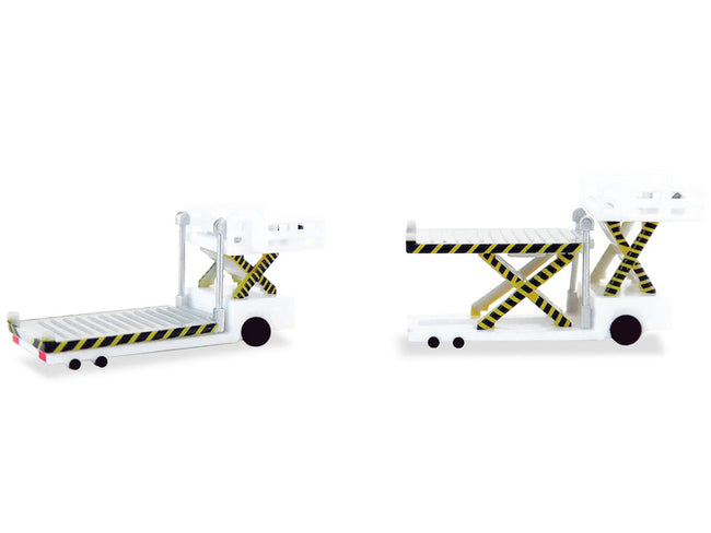 Container Loader 2 Vehicle Set White 1/500 Diecast Model by Herpa