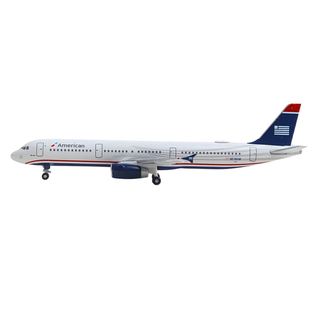 Airbus A321 Commercial Aircraft "American Airlines" (N578UW) Gray with Blue Tail 1/500 Diecast Model by Herpa