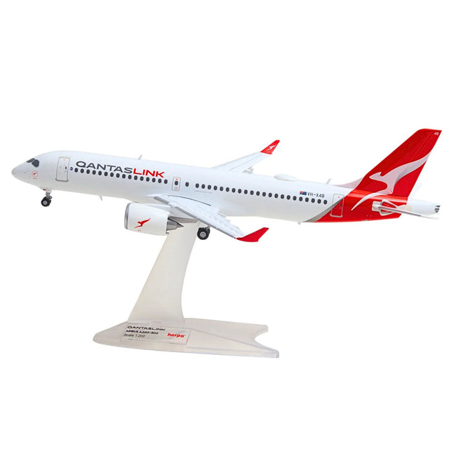 Airbus A220-300 Commercial Aircraft "QantasLink" (VH-X4B) White with Red Tail 1/200 Diecast Model by Herpa