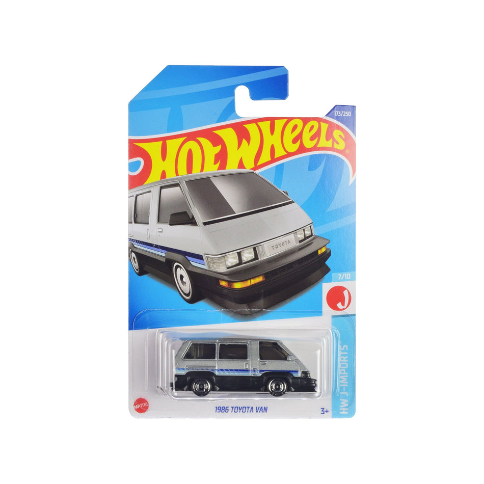 1986 Toyota Van Silver Metallic and Black with Stripes "HW J-Imports" Series Diecast Model Car by Hot Wheels