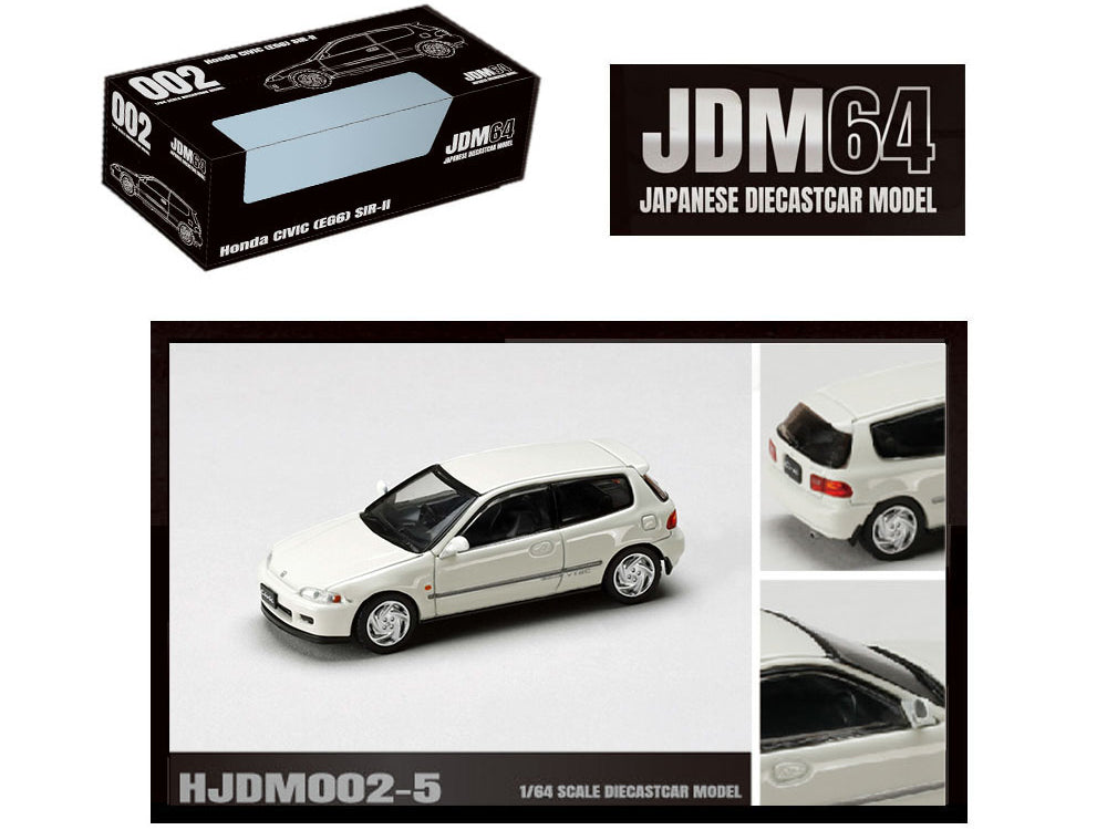 Honda Civic (EG6) SIR-II RHD (Right Hand Drive) Frost White "JDM64" Series 1/64 Diecast Model Car by Hobby Japan