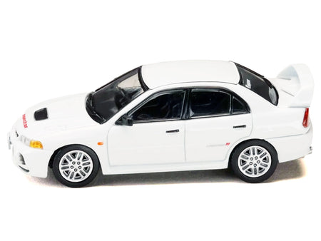 Mitsubishi Lancer RS Evolution IV RHD (Right Hand Drive) "MonStar" White "Initial D" (1995-2013) Manga "Diorama Set Series" 1/64 Diecast Model car by Hobby Japan