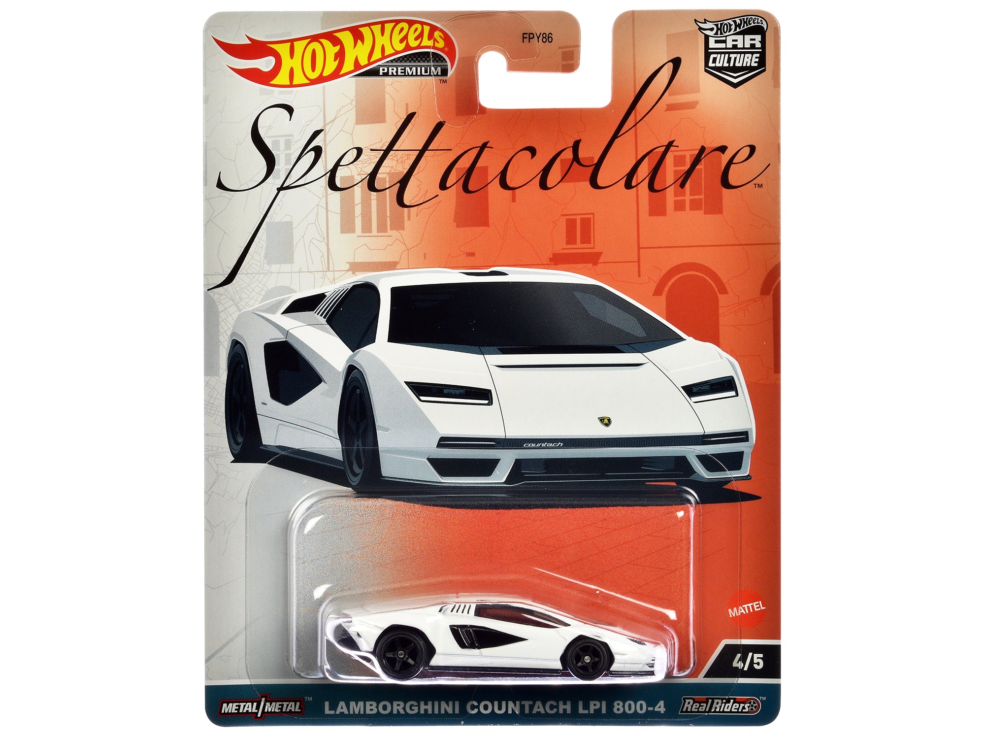 Lamborghini Countach LPI 800-4 White "Spettacolare" Series Diecast Model Car by Hot Wheels