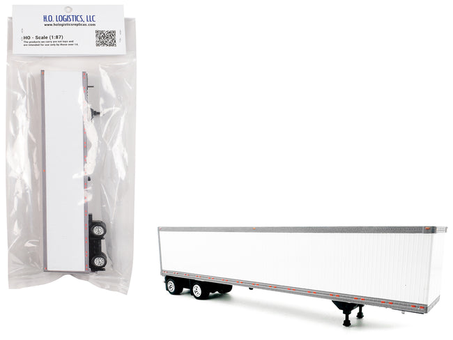 53' Spread Axle Dry Van Trailer White 1/87 (HO) Plastic Model Car by HO Logistics