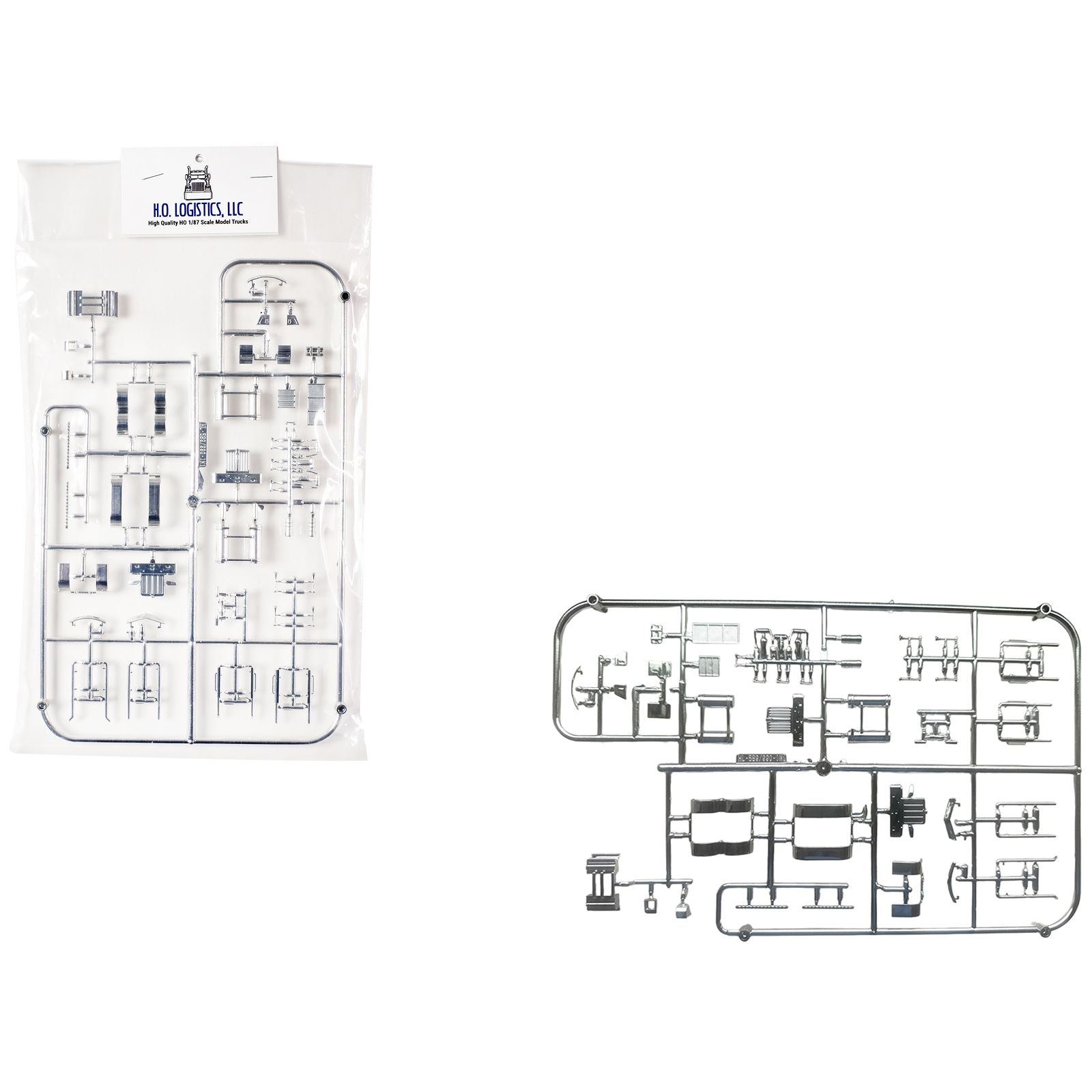 Chrome Plated Parts for Peterbilt 589 and Kenworth W990 Trucks 1/87 (HO) Plastic Model by HO Logistics