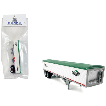 Covered Grain Trailer White with Green Tarp "SunGlo - Cargill" 1/87 (HO) Plastic Model Car by HO Logistics