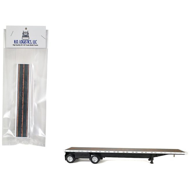 High Boy Spread Axle Flatbed Trailer White 1/87 (HO) Plastic Model Car by HO Logistics