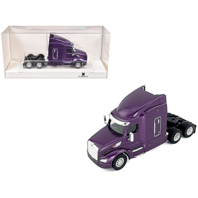 Peterbilt 579 Sleeper Cab Purple Metallic 1/87 (HO) Plastic Model Car by HO Logistics