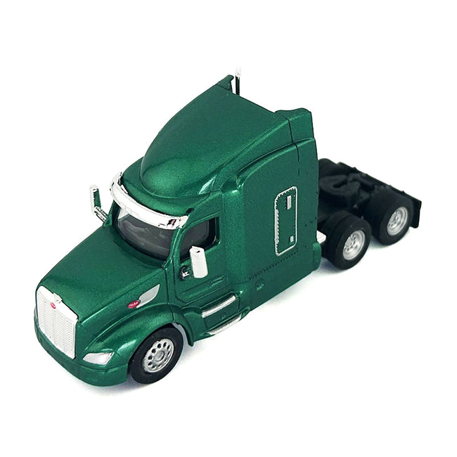 Peterbilt 579 Sleeper Cab Green Metallic 1/87 (HO) Plastic Model Car by HO Logistics
