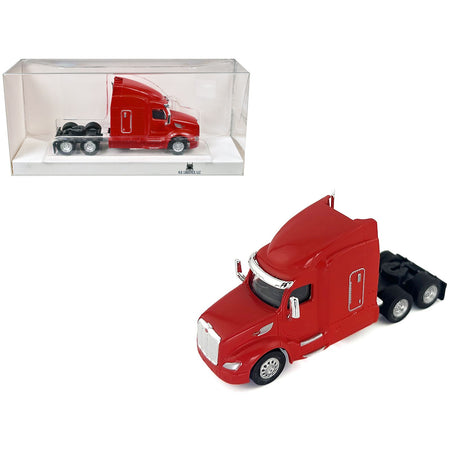 Peterbilt 579 Sleeper Cab Red 1/87 (HO) Plastic Model Car by HO Logistics