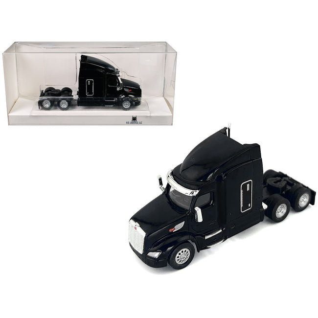 Peterbilt 579 Sleeper Cab Black 1/87 (HO) Plastic Model Car by HO Logistics