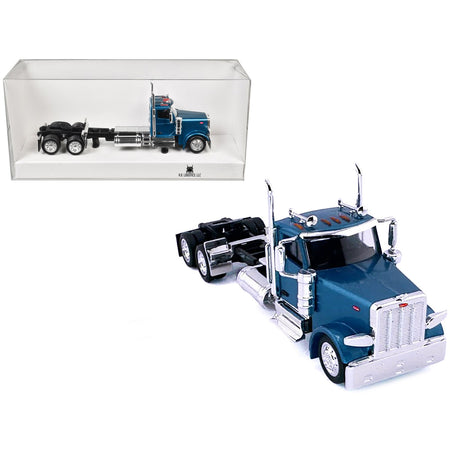 Peterbilt 589 2-Axel Day Cab Blue Metallic 1/87 (HO) Plastic Model Car by HO Logistics