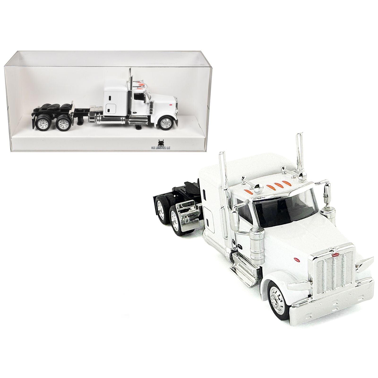 Peterbilt 589 Truck with 72 Inch Sleeper White 1/87 (HO) Plastic Model Car by HO Logistics