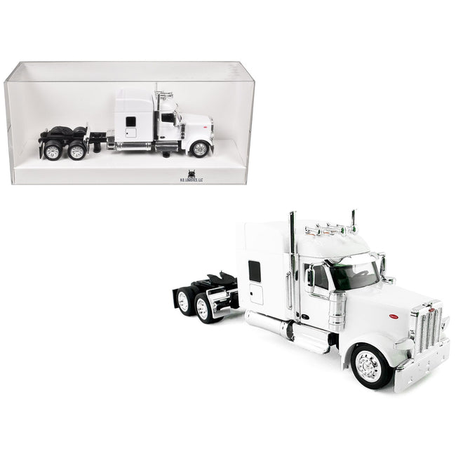 Peterbilt 589 with Stand Up Sleeper Cab White 1/87 (HO) Plastic Model Car by HO Logistics