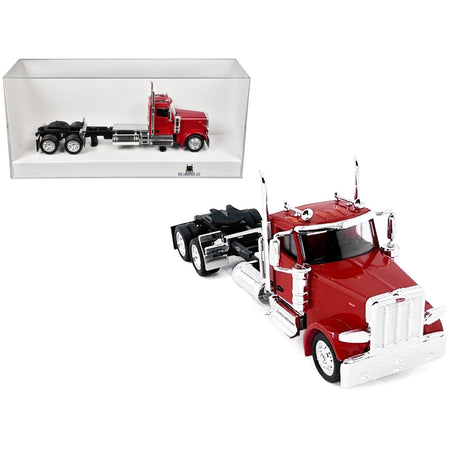 Peterbilt 589 2-Axel Day Cab Red 1/87 (HO) Plastic Model Car by HO Logistics
